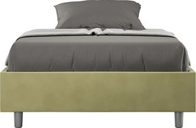 Łóżko bez stelaża tapicerowane 140x200 microfibra zielony Azelia