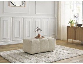 Beżowy podnóżek z materiału bouclé Roxelane – Bobochic Paris