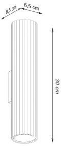 Kinkiet KARBON 30 złoty ryflowany SOLLUX  LIGHTING