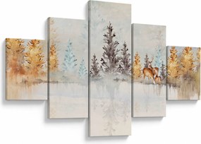 Obraz - Akwarelowy las (125x70 cm)