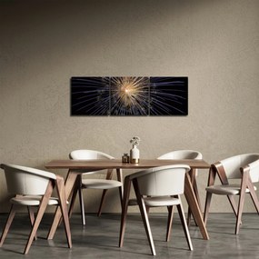 Obraz fajerwerków (z zegarem) (90x30 cm)