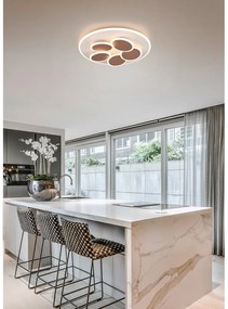 Biało-brązowa lampa sufitowa LED ze zdalnym sterowaniem i ściemniaczem Mandala – Trio