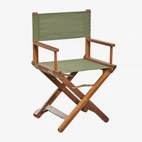 Ridley Składany Drewniany Fotel Dyrektora Ogrodu Intensywny Verde Olive - Sklum