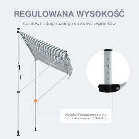 Outsunny markiz markiza zaciskowa składane ramię korbka ręczna balkon 3 x 1,5 m aluminiowy zielony