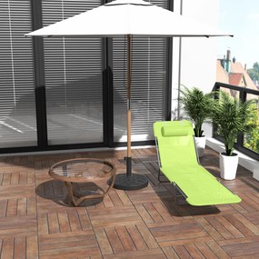 Outsunny Składany Leżak Ogrodowy Zielony Komfort i Styl 182x56x28cm | Aosom PL
