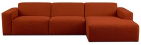 Ceglasty narożnik z materiału bouclé (prawostronny) Roxy – Scandic