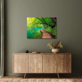 Obraz na szkle - Jeziora Plitwickie (70x50 cm)
