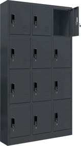 Szafa BHP z 12-skrytkami 90x40x185 cm Marcin, antracyt