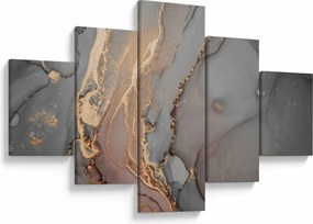 Obraz - Szaro - złoty marmur (125x70 cm)