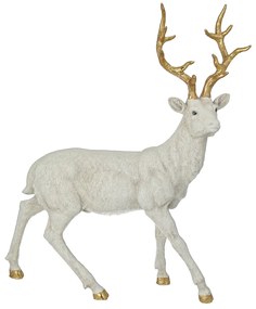 Figurka Deer White 40x12x45 cm gold