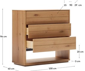Wysoka komoda w dekorze dębu 100x97 cm Alguema – Kave Home