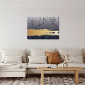 Obraz - Niebiesko-złota abstrakcja N⁰1 (70x50 cm)