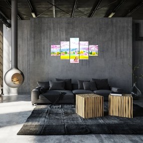 Obraz - Malowana sarna, akwarela (125x70 cm)