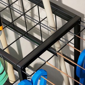 Outsunny Regał na narzędzia ogrodowe, 3-poziomowy stojak na narzędzia, organizer na narzędzia ogrodowe, Metal, Pomarańczowy