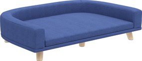 PawHut Legowisko dla psa Sofa dla psa Sofa dla zwierząt, drewno eukaliptusowe, 98 x 67 x 25 cm, Niebieski