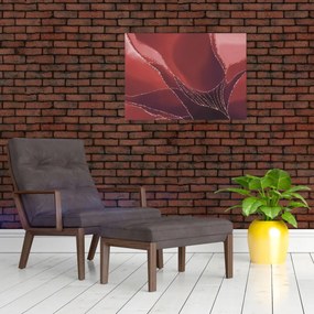 Obraz na szkle - Czerwony abstrakcyjny kwiat N⁰2 (70x50 cm)
