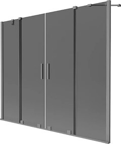 Mexen Velar Duo parawan nawannowy 2-skrzydłowy rozsuwany 200 x 150 cm, grafit, gun metal - 896-200-000-42-95
