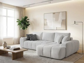 Sofa narożna "Sidonie" z tkaniny bąbelkowej - 4-osobowa - Szara