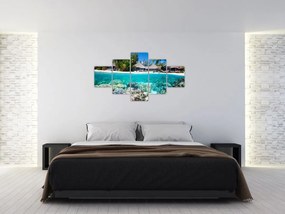 Obraz plaży na tropikalnej wyspie (125x70 cm)