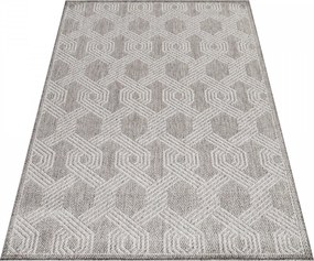 Dywan płaskotkany Aruba heksagon szary 200 cm x 290 cm