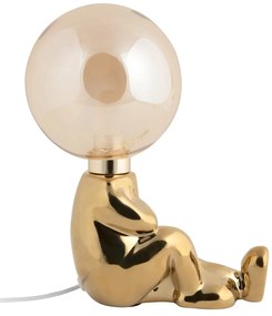 Lampa stołowa LED ze ściemniaczem w kolorze złota ze szklanym kloszem (wysokość 22,5 cm) Joey – Leitmotiv