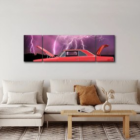 Obraz czerwonego auta (170x50 cm)