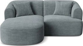 Ciemnoszary sztruksowy narożnik (lewostronny/z szezlongiem) Campi – Cosmopolitan Design