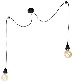 Lampa wisząca czarna 2-światłowa - Cava Nowoczesny Oswietlenie wewnetrzne