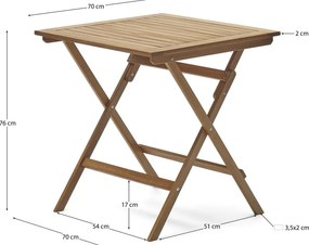Stół ogrodowy z litego drewna akacjowego 70x70 cm Sadirar – Kave Home