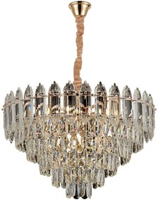 Lampa Wisząca z Kryształami G057-CP 50cm Złota