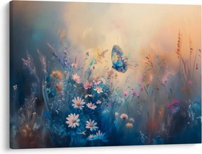 Obraz - Łąka z motylem (70x50 cm)