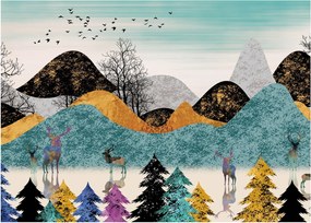 Obraz graficzny z jeleniem (70x50 cm)