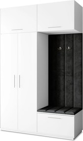 Masseno Garderoba REMA 150/240/60 cm Nowoczesna Szafa do Przedpokoju Biała