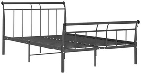 Czarne metalowe łóżko z zagłówkiem 120x200 cm - Ventano