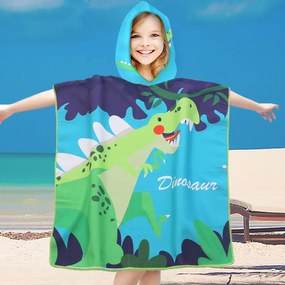 Dziecięce ponczo DINOZAUR kolorowe Rozmiar: 60 x 120 cm