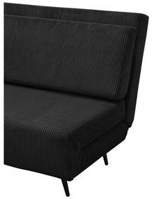 Antracytowa sztruksowa rozkładana sofa 140 cm Mallory – Støraa