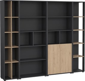 Zestaw mebli do biura loft Sign jackson hickory/szary mat