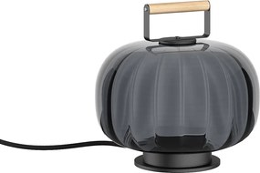 Lampa sto?owa KRISTA w stylu klasycznym - LED SMD AC 10W - 830 lm i 2700 K - szklany klosz ø13 cm - kabel 1,8 m - on&off - stalowy i szary