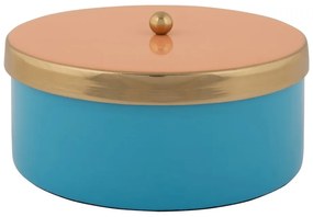Niebieski metalowy pojemnik dekoracyjny ø 16x6 cm Double Funky – PT LIVING