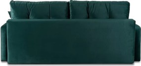 Sofa z Funkcją Spania FAVIO Wersalka Rozkładana Dwuosobowa Welurowa Zielona Nowoczesna do Salonu