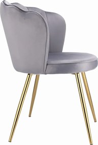 Szare pikowane krzesło w stylu glamour N6-N68