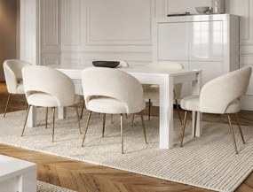 Biały stół Amaretto 180x90 z nierozkładanym blatem, w wysokim połysku