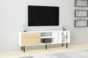 Szafka RTV HERA-biały/dąb, 57x160x35