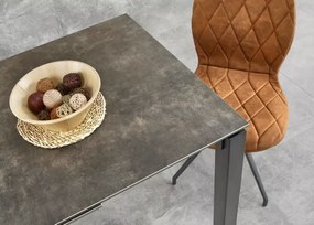 Stół rozkładany Horizo 120–180x85 cm z ceramicznym blatem i stalową podstawą do jadalni