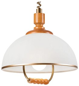 Lampa wisząca w kolorze miedzi ze szklanym kloszem ø 30 cm Ramona – LAMKUR