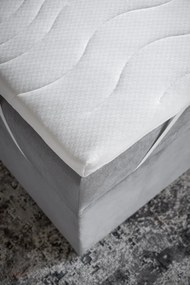 Łóżko kontynentalne LOREE VELVET 180x200 szare z pojemnikiem ELTAP