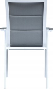 3587W-WH Krzesło Ogrodowe Aluminiowe Białe 56x65x88 cm Komfortowe Wytrzymałe Pianka