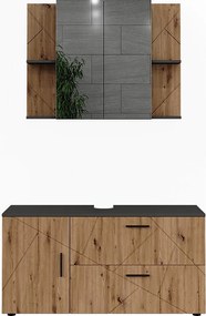 Zestaw mebli łazienkowych antracyt/artisan 120.1x41x60.6 irma