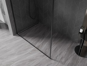 Mexen Kioto-XF ścianka prysznicowa Walk-in z ramką 100 x 202 cm, transparent 10 mm, czarna - 800-100-104-70-00-X
