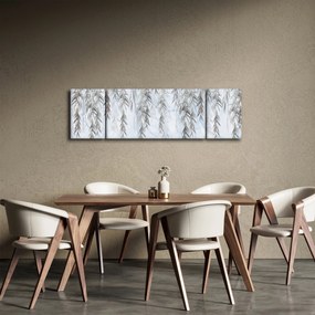 Obraz - Gałązki wierzby na niebieskim tle (170x50 cm)